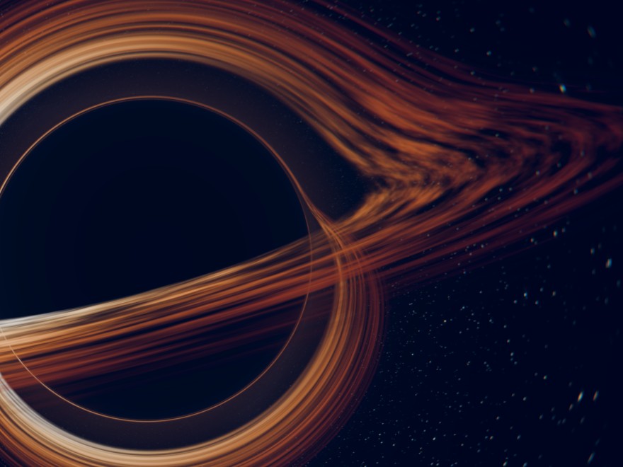 Close crop of the black hole: thin photon ring and lensed gas streaks