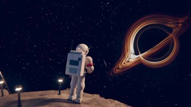 Frame 60: the astronaut on the curved horizon